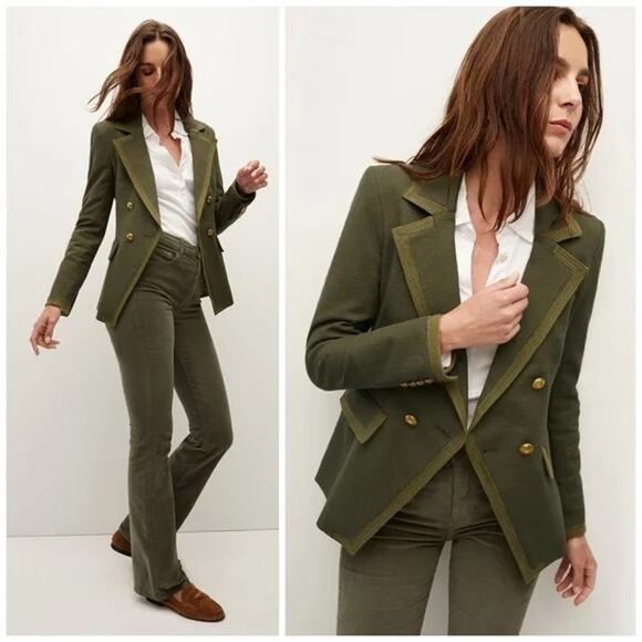 Veronica Beard Jackets & Blazers - Veronica Beard Edison Dickey Jacket Olive Green Double Breasted Size 8